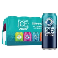 Sparkling Ice +Caffeine Variety Pack, Flavored Sparkling Water,16 fl oz 12 count
