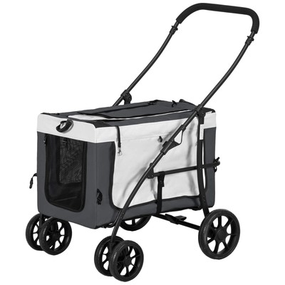 PawHut Faltbarer Hundekinderwagen, Haustier-Reisekiste, mit abnehmbarer Trage, Soft Pa