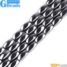 Black Hematite Natural Stone Twist Spacer Loose Beads For Jewelry Making 15''