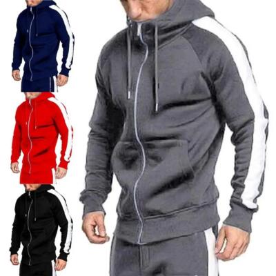 2pcs Mens Tracksuit Set Hoodie Tops Joggers Pants Gym Sports Wear Sweat  Suit Hot