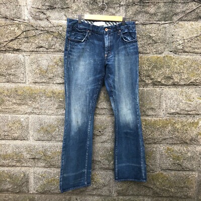 Paper Denim Cloth Mens Distressed Straight Leg Jeans 33x32