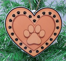 Dog Lover - Puppy Heart Paw Print 3" Christmas Tree Ornament - NEW