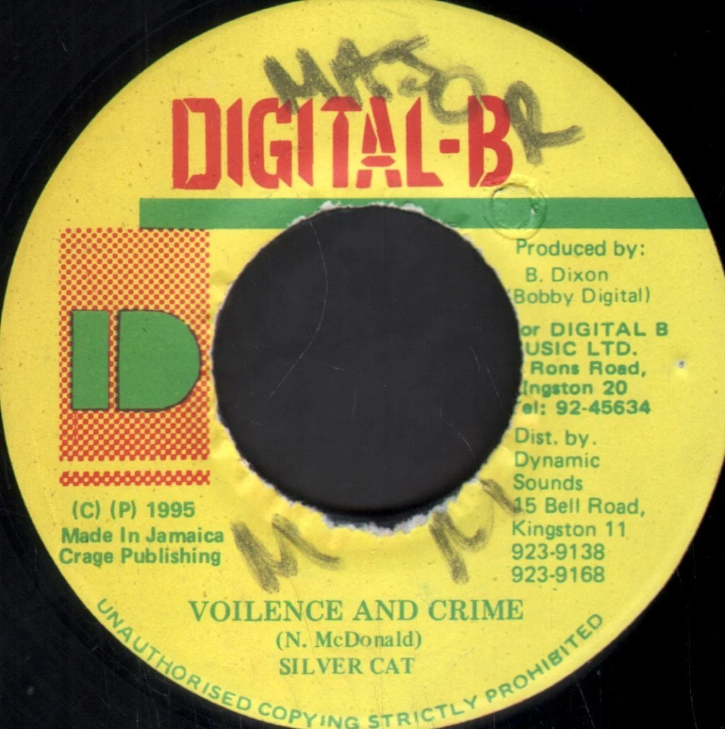 Element Of Crime Vinyl Silver Cat Violence and Crime 7" vinyl Jamaica Digital-B 1995 writing on A-side | eBay