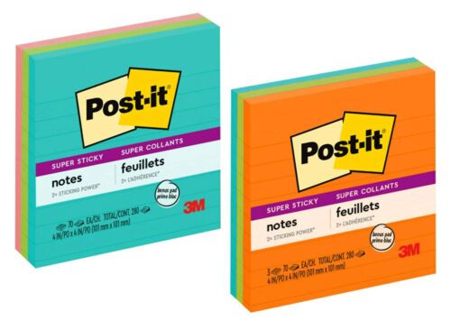 Post-it Super Sticky Notes 4x4 Assorted Bright Colors
