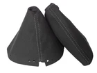 Shift & E Brake Boot For Nissan 350Z 2002-2009 Suede Grey Stitching