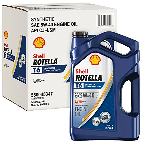 Shell Rotella T6 Full Synthetic 5W 40 Diesel Engine Oil 1 Gallon Case 