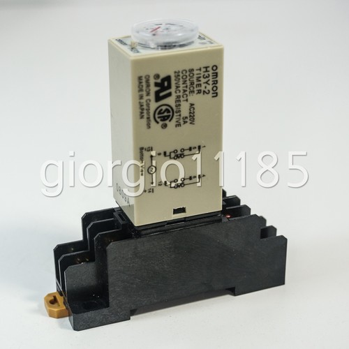 AC 220V Delay Timer Time Relay 0~60 Minute H3Y-2 & Base
