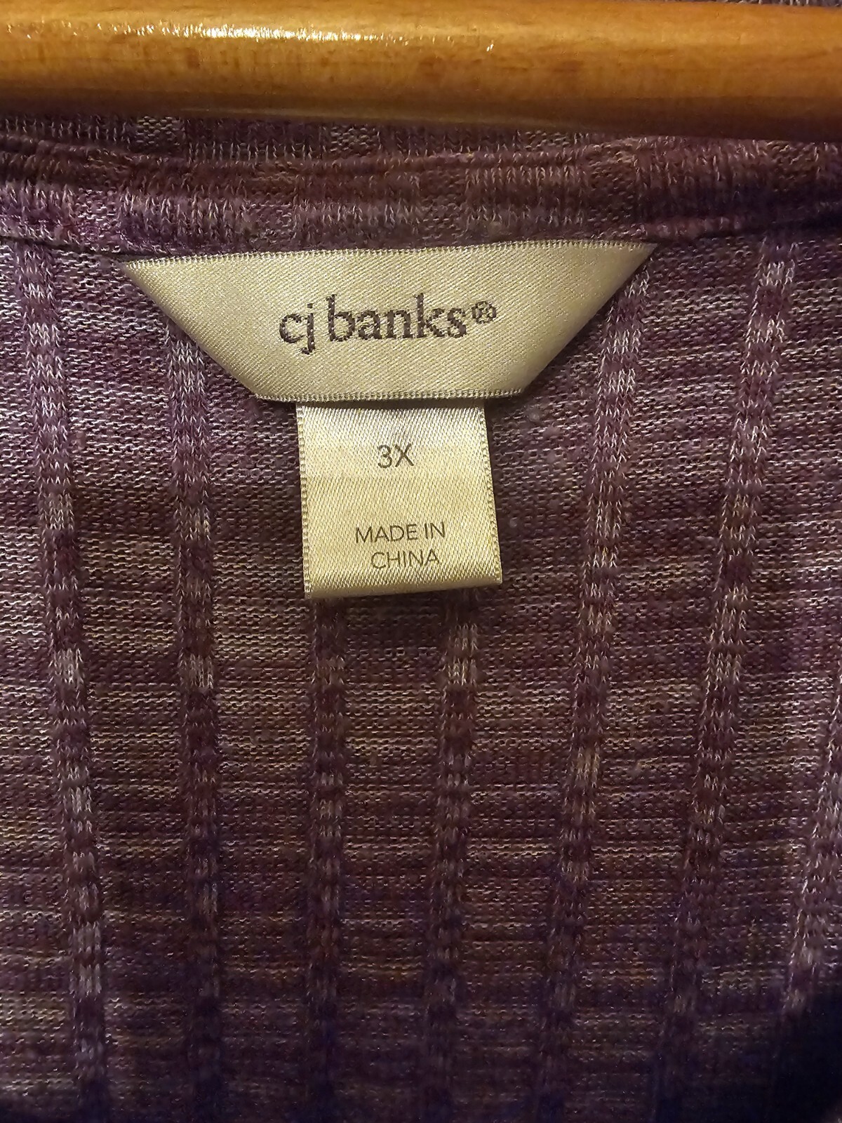 CJ Banks Lavender Purple Short Sleeved V-Neck Top 3X 