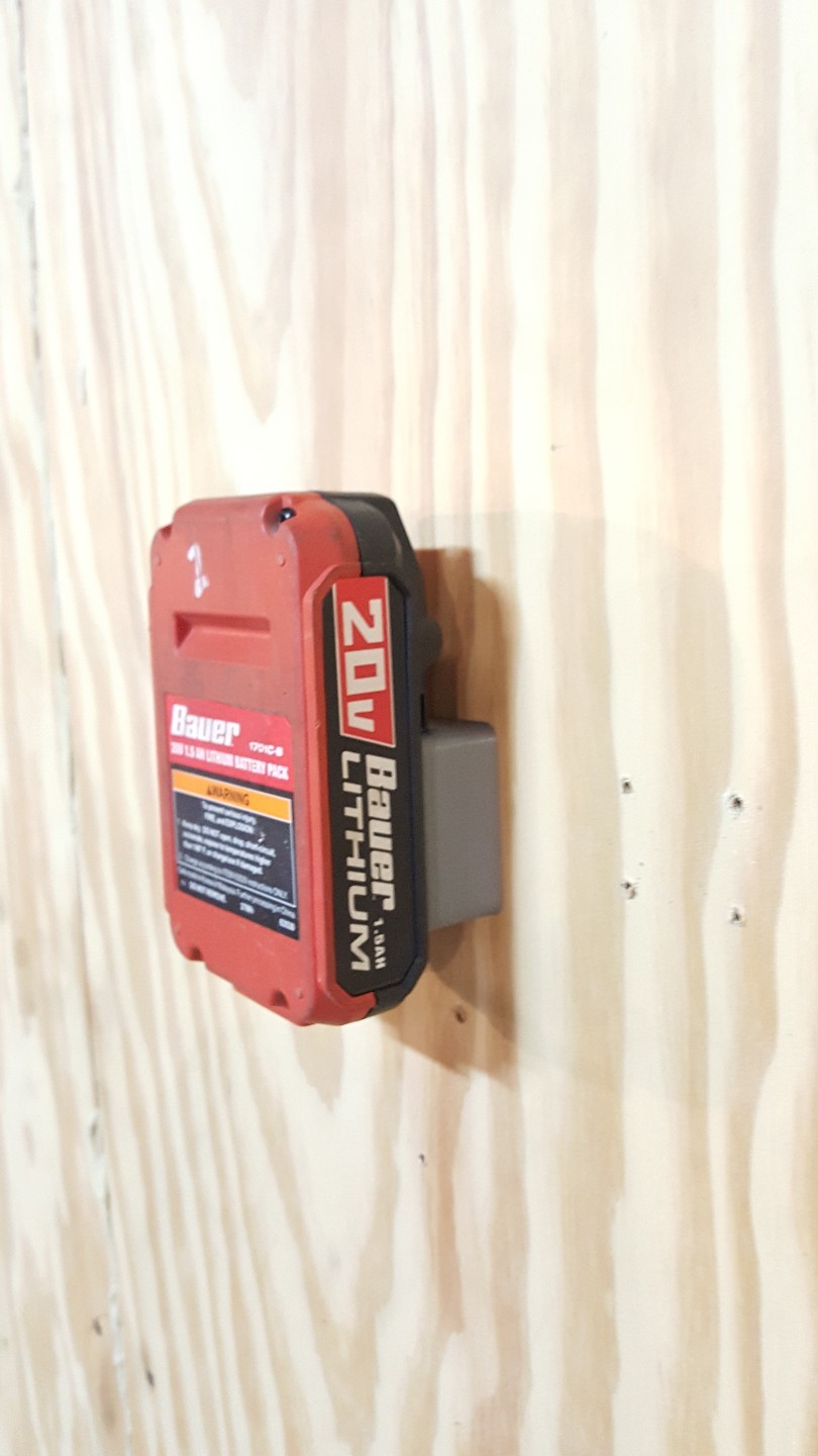 Bauer Harbor Freight 20V Battery HOLDER Wall Dock Mount Storage 2 Pk of