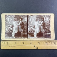 Women Help Each Other Get Dressed Stereoview Antique c1880s Y5002