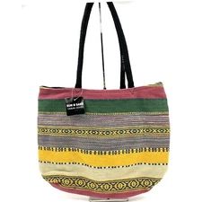 NWT Sun N Sand Saddle Blanket Tote Large Cotton Shoulder Bag