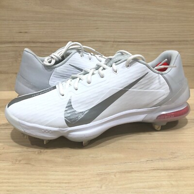 Nike Men\'s Force Zoom Trout 7 Pro Metal Baseball Cleats White CQ7224-104 Sz 7.5 Nike Trout 7 Pro Low Baseball Cleats White Silver Metal Mens  main image 4