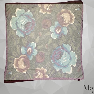 KENZO PARIS Purple Green Floral Cotton Veiled Scarf M.In Japan 44'' - 42´´ E.C