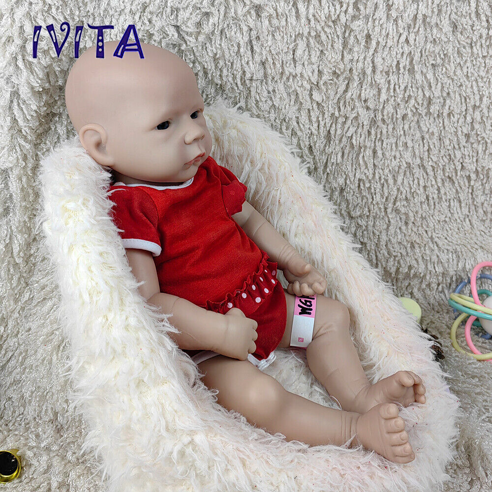 18Soft Full Body Solid Silicone Bebe Reborn Doll Handmade Artist