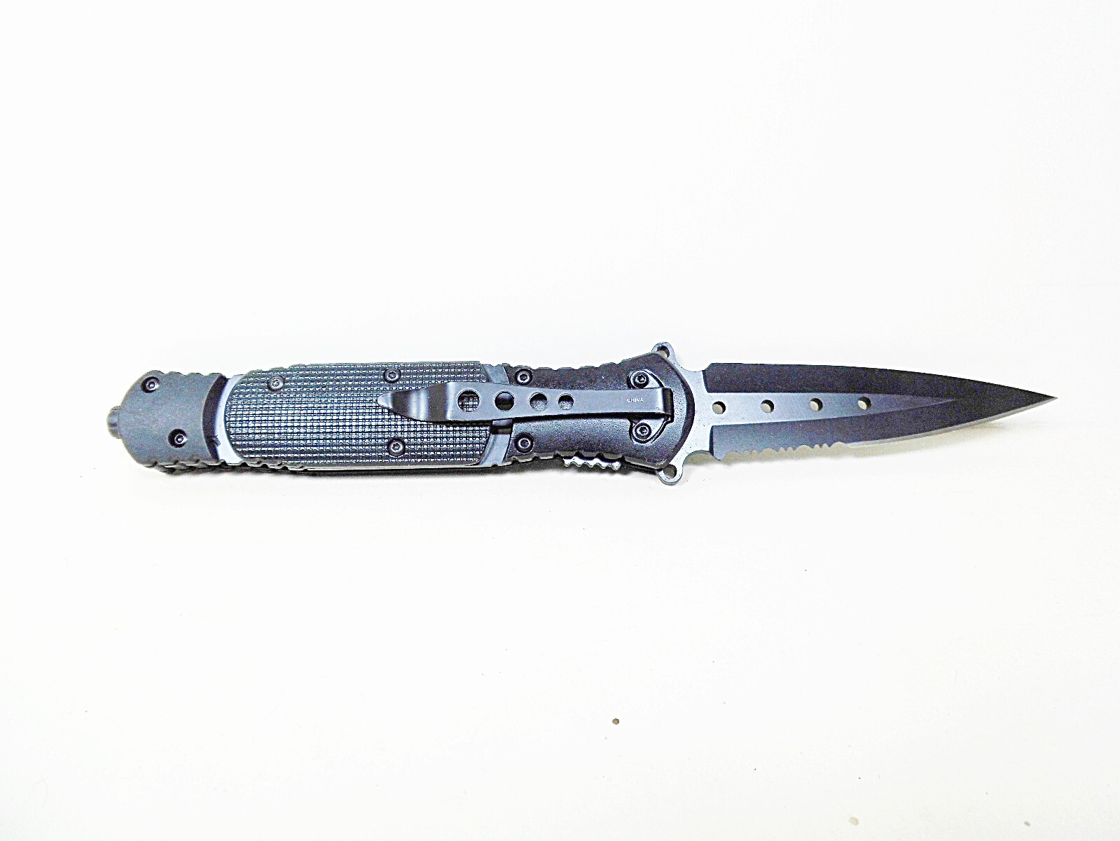 Tactical Spring Assisted Black Folding Pocket Knife 5 inch Blade Assist