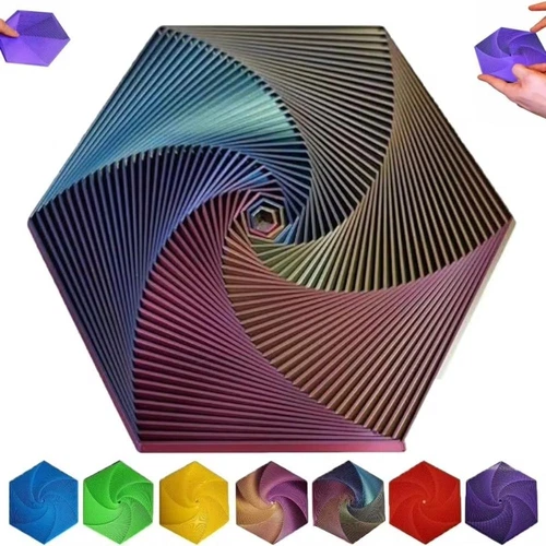 Antistress Fractal Fidget Hexagon Portable 3D Printing Hexagon Fidget