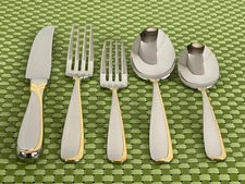 Yamazaki AFFAIR GOLD Stainless Patrick Japan Gold Accent Flatware CHOICE E48VG