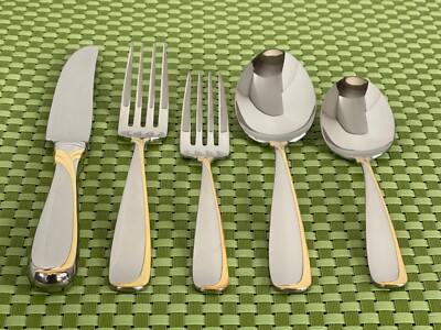 Yamazaki AFFAIR GOLD Stainless Patrick Japan Gold Accent Flatware CHOICE E48VG