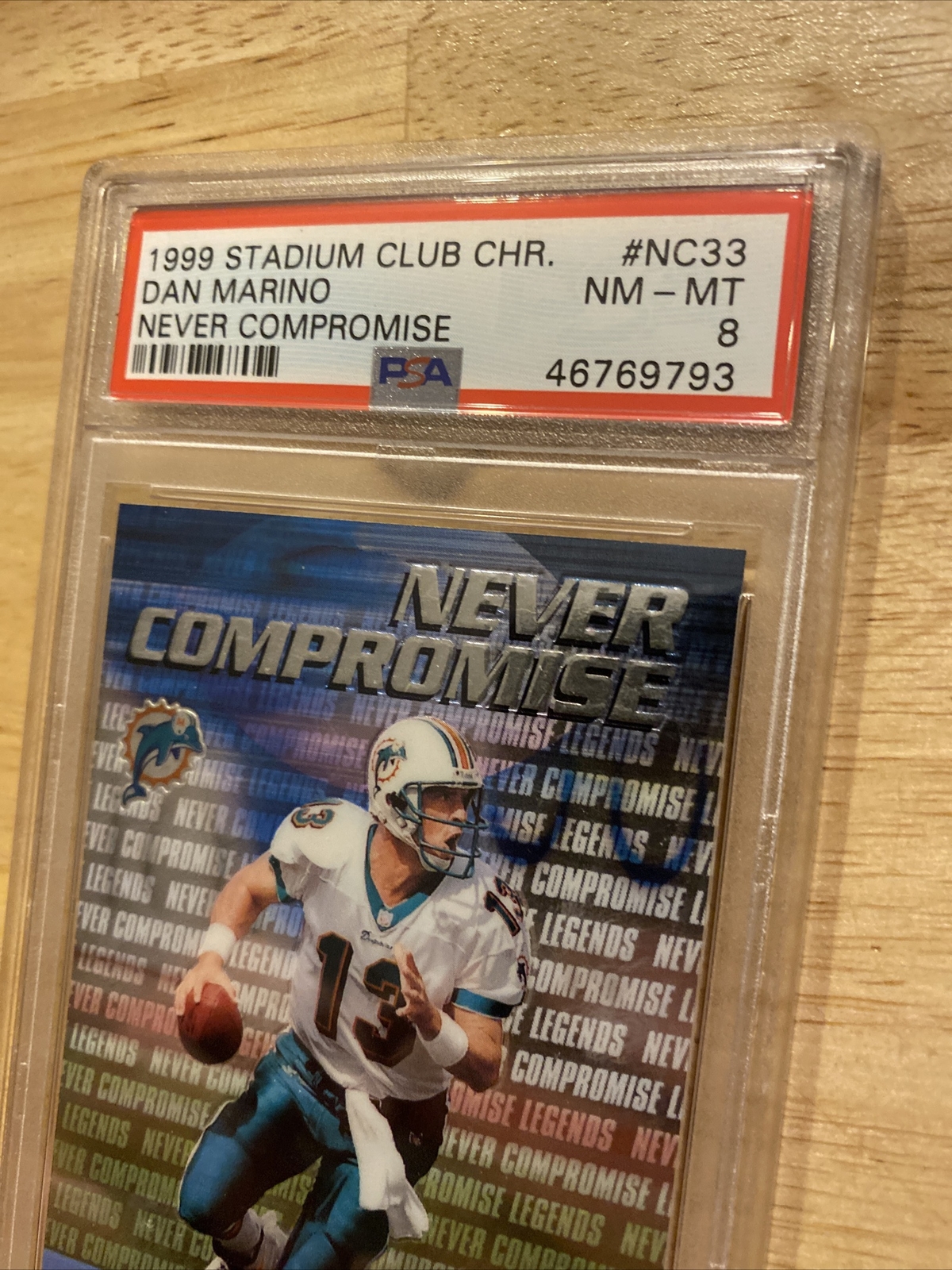 Dan Marino PSA 8 Topps Stadium Club Chrome Vintage Football Card 1999 Dolphins view 4