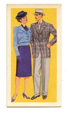 Brooke Bond Tea Card - British Costume Collectable Card #48 Day Clothes 1947 (7)