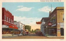 Leesville Louisiana Scene on Business Section vintage pc DD7379