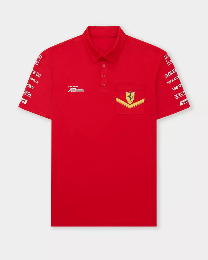 Scuderia Ferrari Lmh Hypercar 499P Officiel Wec Homme Équipe Polo  Rouge/Jaune