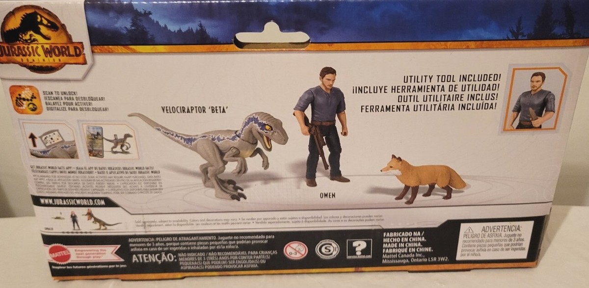 OWEN & VELOCIRAPTOR BETA Jurassic World Park Dominion NEW