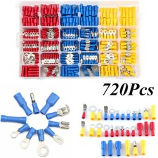 720pcs Electrical Wire Connector Assorted Insulated Crimp Terminal Spade Set Kit