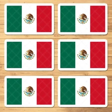 6-Pack Vibrant Mexico Flag Stickers - Durable Vinyl for Laptop , Window,  Tumble