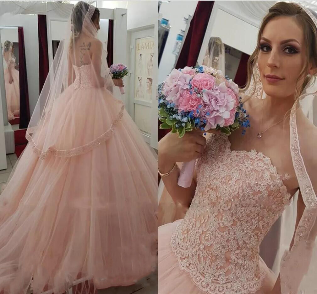 summer dress for beach wedding Tulle Blushing Pink Bride Dresses for Beach Weddings  loveangeldress