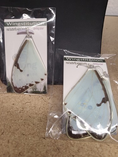Wingstitution Earring And Pendant Set Mint Morpho Catenarius - Foto 1 di 5