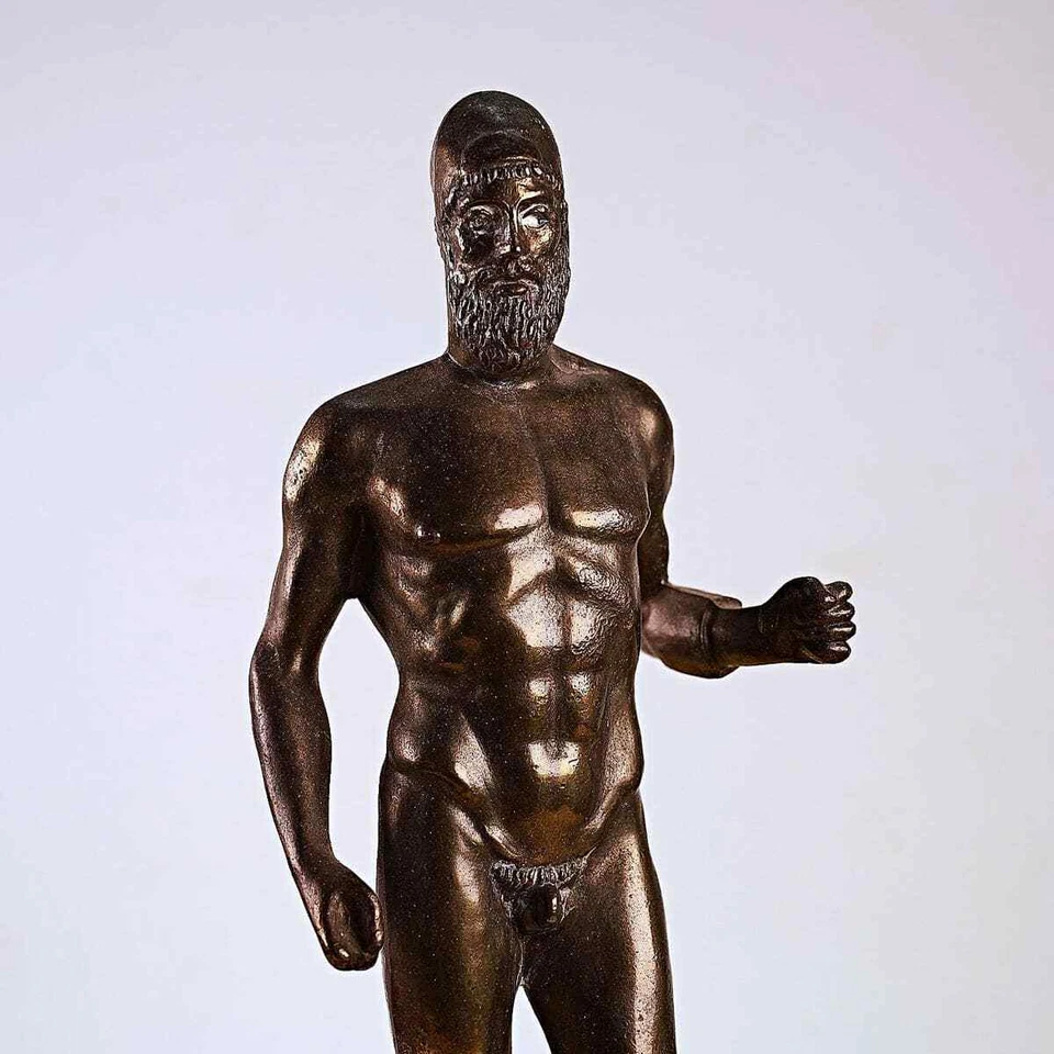 statua vintage in metallo, bronzo di riace - Immagine 2 di 4