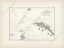 Antique map BATTLE OF THE NILE Johnston 1850 wall art navy gift print poster XL