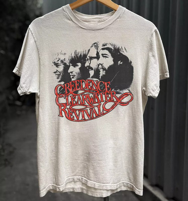Creedence Clearwater Revival Band Member White T Shirt Full Size S-5XL