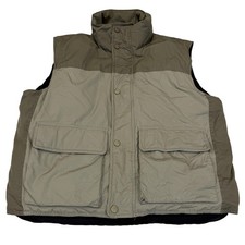 VTG Cabela's Vest Mens Large Green Goose Down Puffer Full Zip Outdoor Hunting