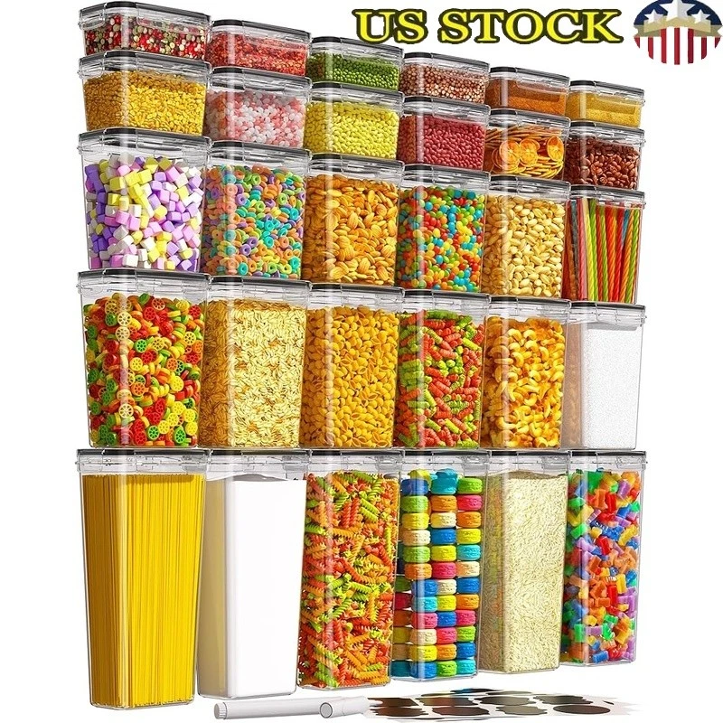 30 Pack Airtight Food Storage Containers W/ Lids Kitchen Organizer BPA Free New