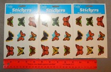 3 Packs Vintage Butterfly Stickers 1" x 1 1/4" 108 Total - new