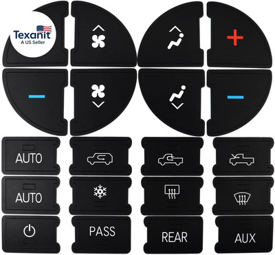 AC Dash Button Repair Kit Sticker for Fixing Ruined Faded AC Control and Radio D