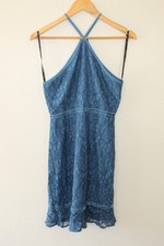 Chelsea 28 Blue Lace Halter Neck Sleeveless Dress S NWT
