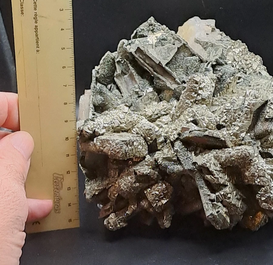 Große dekorative und einzigartige Stufe Pyrit auf Baryt, 2500g, Marokko - Bild 4 von 4