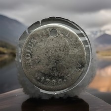 1780 Spanish Silver 1 Reales Coin Carlos III Spanish Colonial Currency Spain