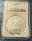2006 AMERICAN SILVER EAGLE NGC MS70 CLASSIC BROWN LABEL