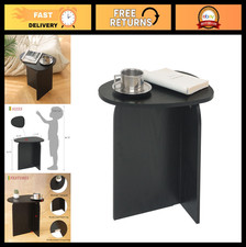 Modern Black Triangle Side Table - Small Accent Table for Living Room  Bedroom,
