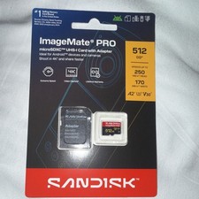 SanDisk ImageMate PRO microSDXC UHS-I A2 U3 V30 512GB Card w/ Adapter