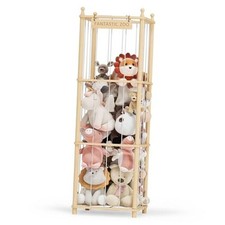 Stuffed Animal Storage, Space Saving Plush Toy Organizer, Wooden Cute Zoo Toy