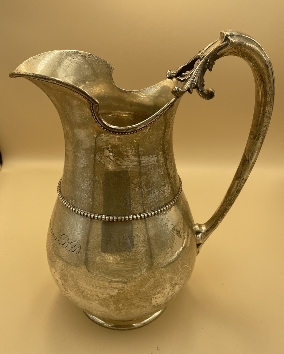 Antique Huge Gorham Sterling Water Pitcher 1873 11” 11 1/2 Pints