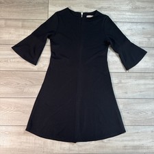Philosophy Shift Dress Womens S Black Polyester Stretch Bell Sleeve Back Zip