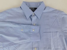 Ralph Lauren Polo Andrew Mens Designer Light Blue Striped Dress Shirt 16 35