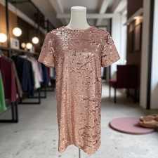 Forever 21 Blush Pink Sequin Mini Dress Size Small Party Cocktail Holiday Glam