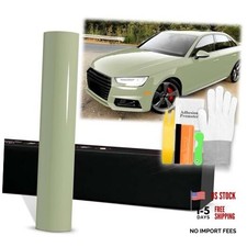 PET Super Gloss Light Khaki Green High Glossy Vinyl Wrap 20"x60" 1.6FTx5FT 
